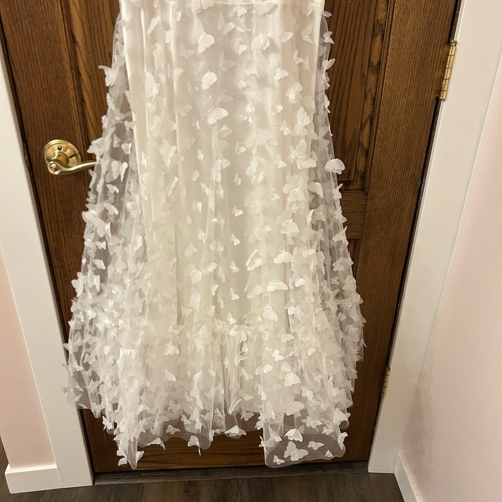 Lulu's 3D Butterfly White Lace Formal Midi Dress Large - Picture 4 of 10